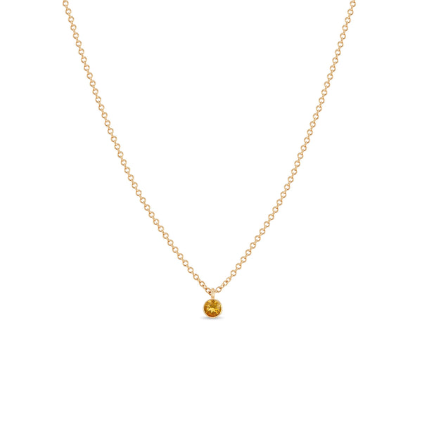 Zoë Chicco 14k Gold Citrine Bezel Pendant Necklace | November Birthstone