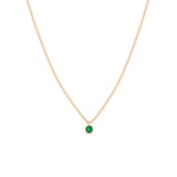 Zoë Chicco 14k Gold Single Emerald Pendant Necklace | May Birthstone