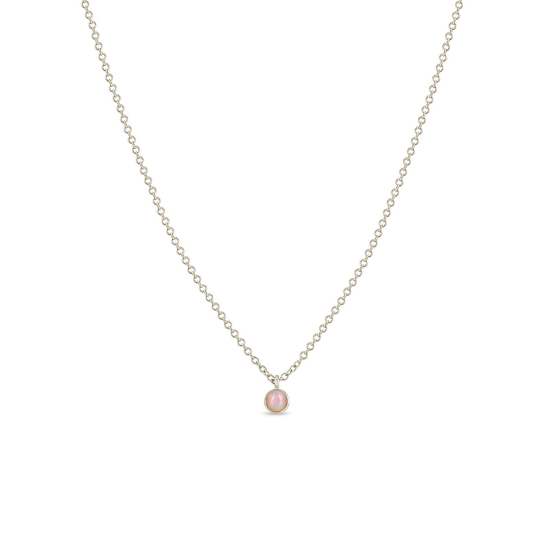 Zoë Chicco 14k Gold Opal Bezel Pendant Necklace | October Birthstone