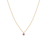 Zoë Chicco 14k Gold Single Pink Sapphire Bezel Pendant Necklace