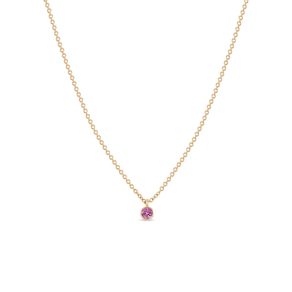 Zoë Chicco 14k Gold Single Pink Sapphire Bezel Pendant Necklace