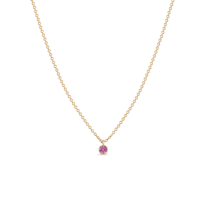 Zoë Chicco 14k Gold Single Pink Sapphire Bezel Pendant Necklace