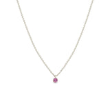 Zoë Chicco 14k Gold Single Pink Sapphire Bezel Pendant Necklace