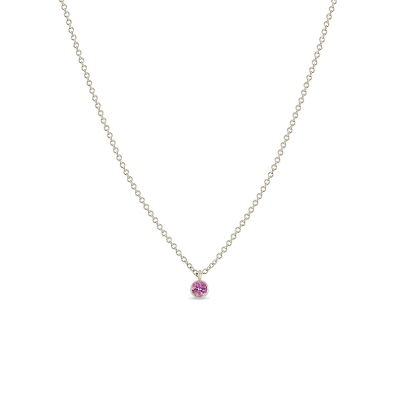 Zoë Chicco 14k Gold Single Pink Sapphire Bezel Pendant Necklace