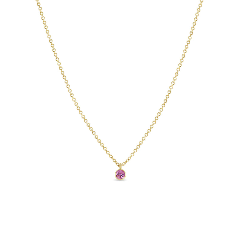 Zoë Chicco 14k Gold Single Pink Sapphire Bezel Pendant Necklace