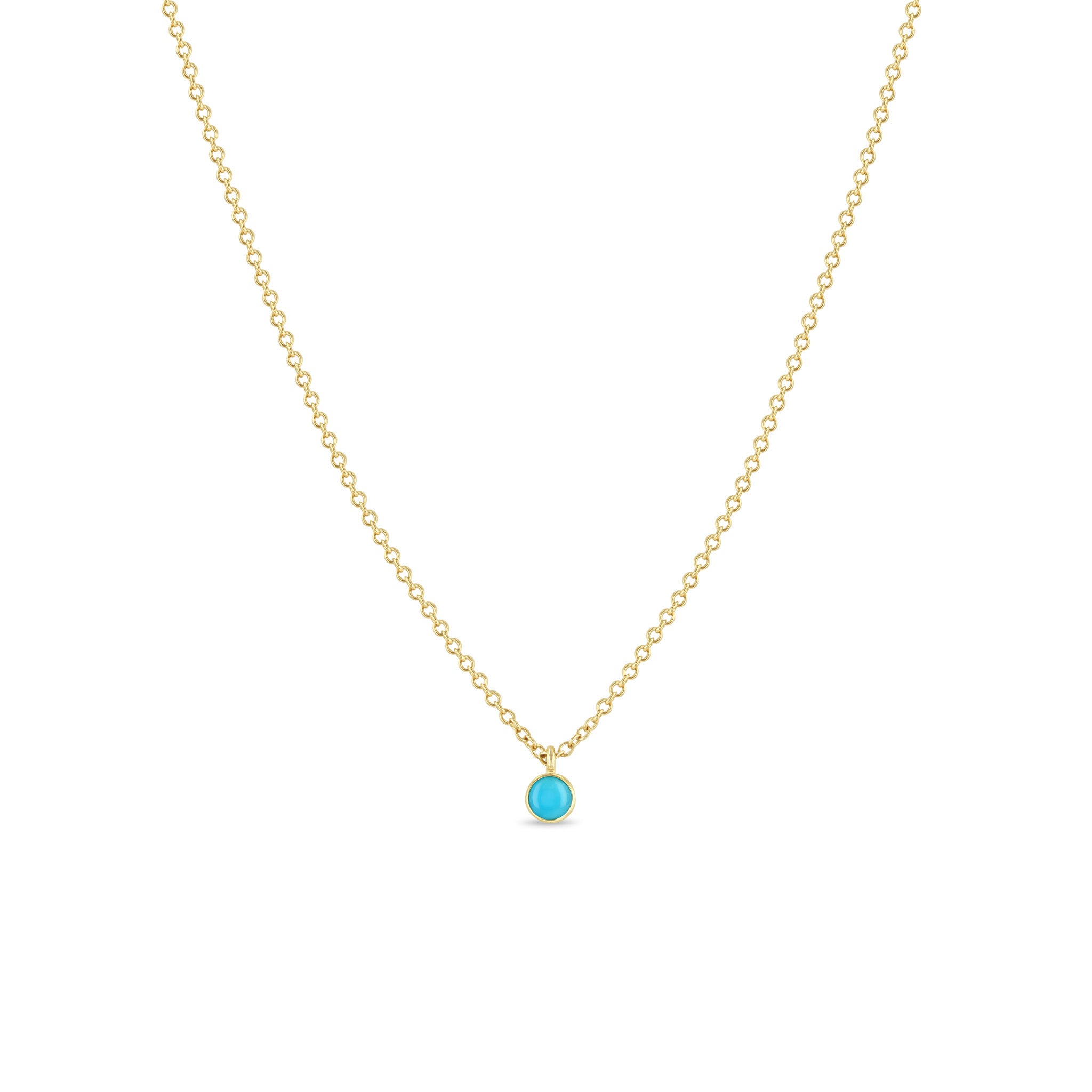 Zoë Chicco 14k Gold Single Turquoise Pendant Necklace | December Birthstone