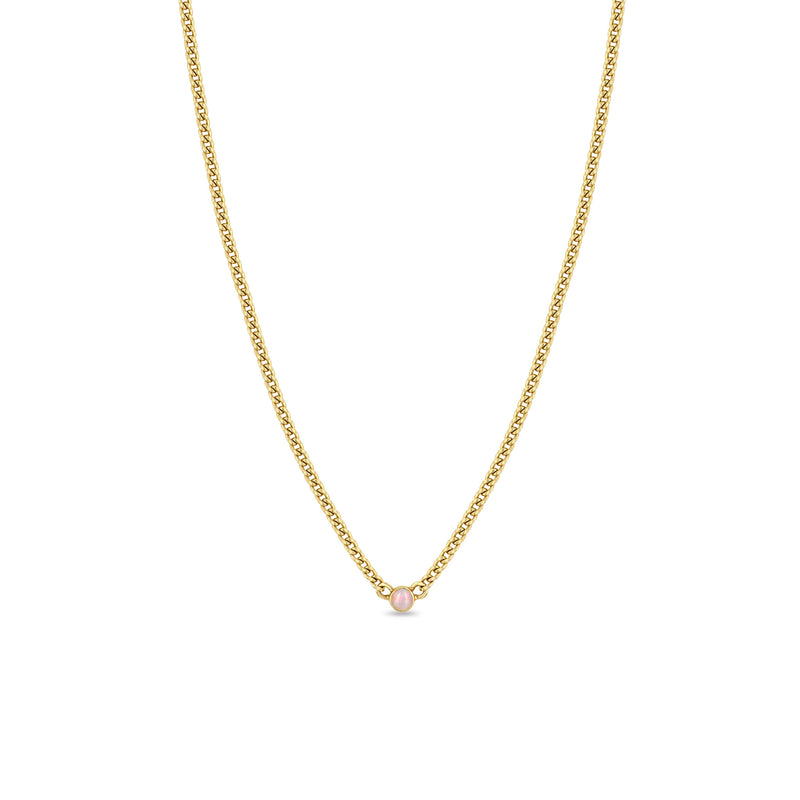 Zoë Chicco 14k Gold Opal Bezel XS Curb Chain Necklace