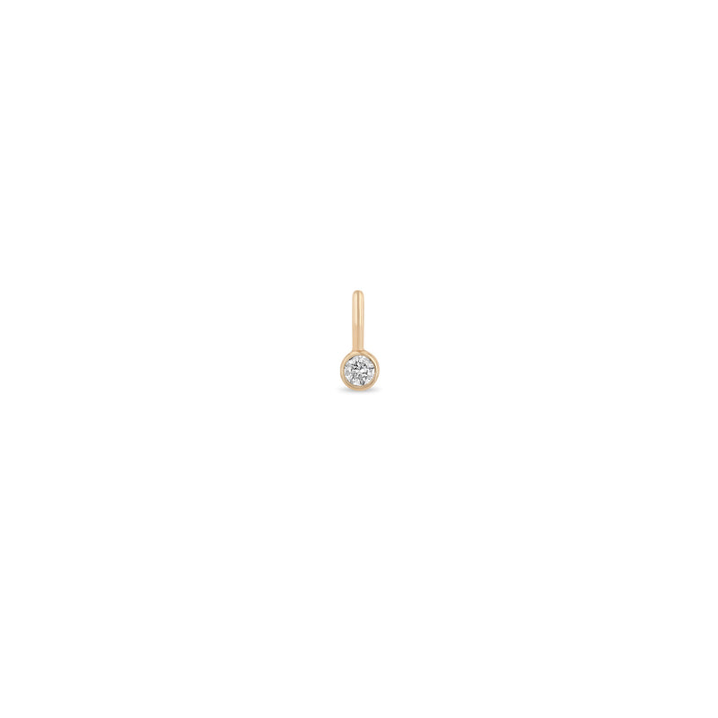 14k Single Diamond Bezel Charm | April Birthstone