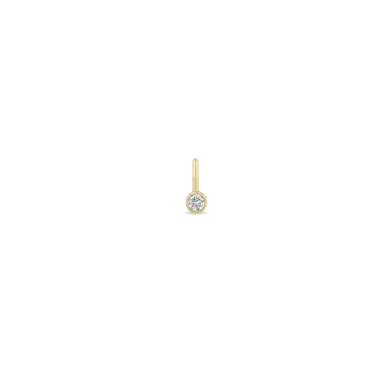 14k Single Diamond Bezel Charm | April Birthstone