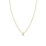 Zoë Chicco 14k Gold Prong Diamond Solitaire Bead Chain Necklace