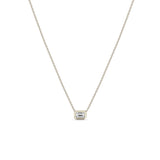 Zoë Chicco 14k Gold Small Emerald Cut Diamond Pendant Necklace