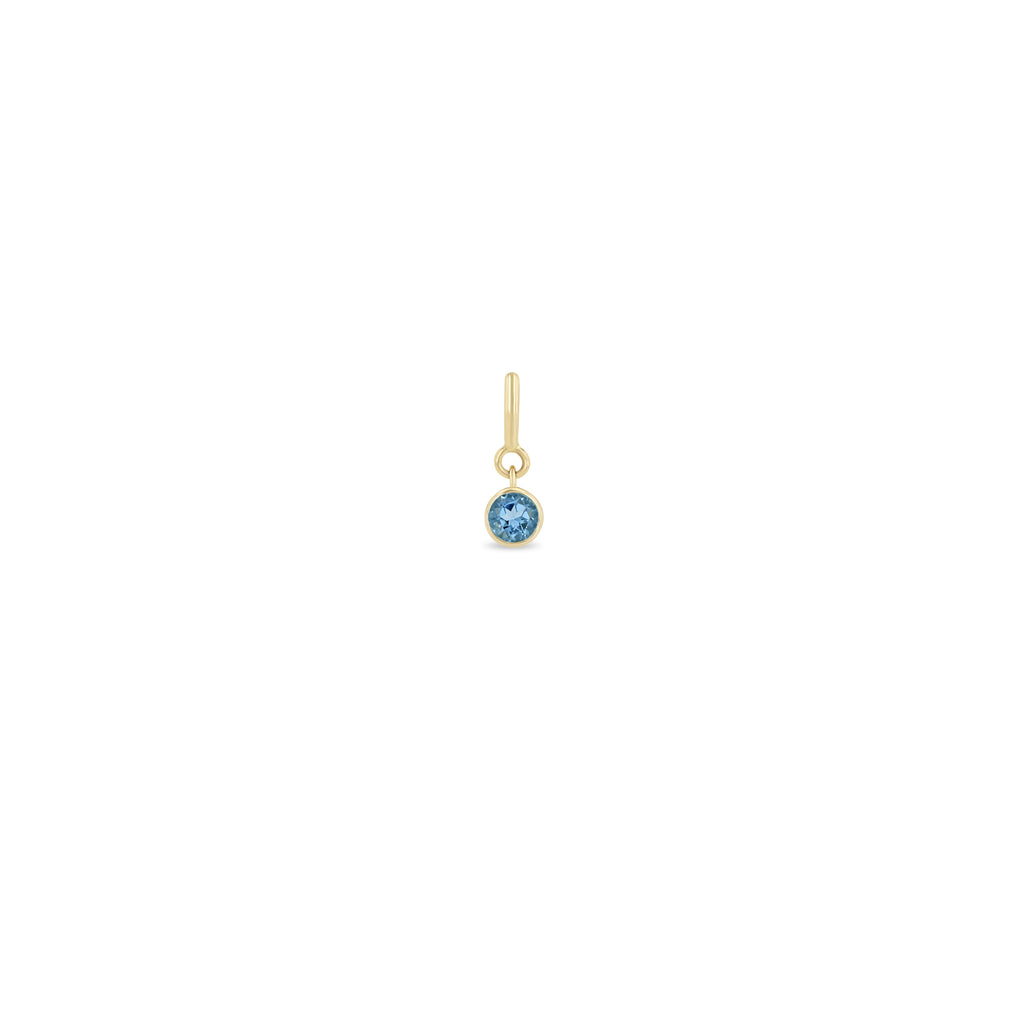 Zoë Chicco 14k Gold Aquamarine Spring Ring Charm Pendant | March Birthstone