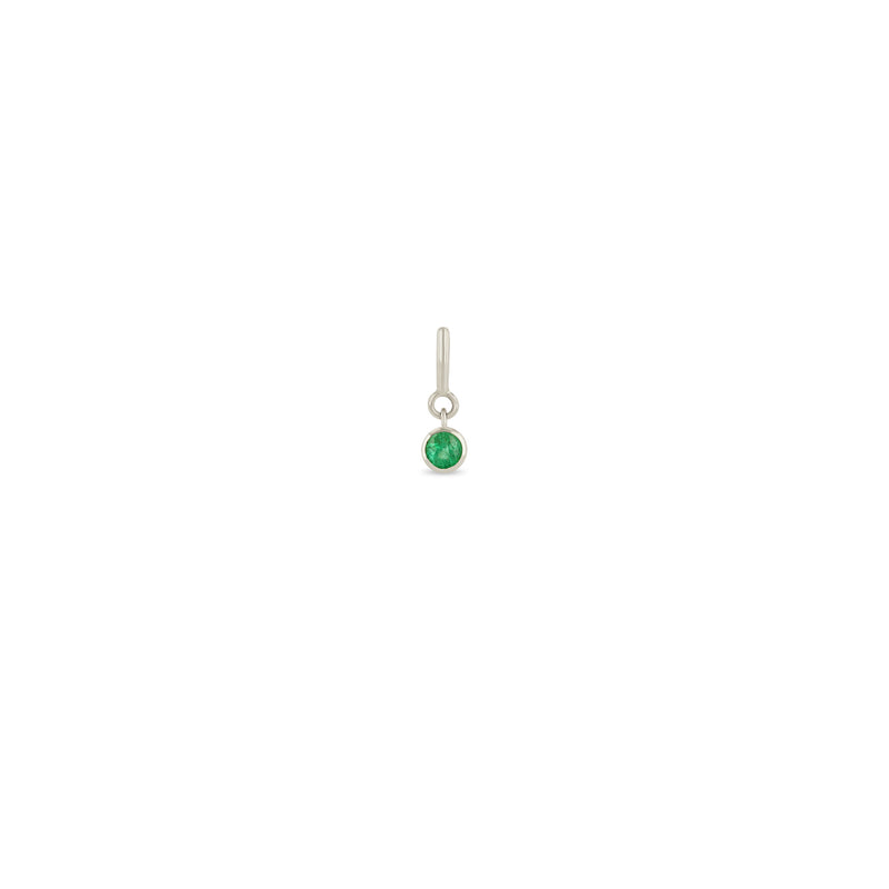 Zoe Chicco 14k White Gold Emerald Spring Ring Charm Pendant