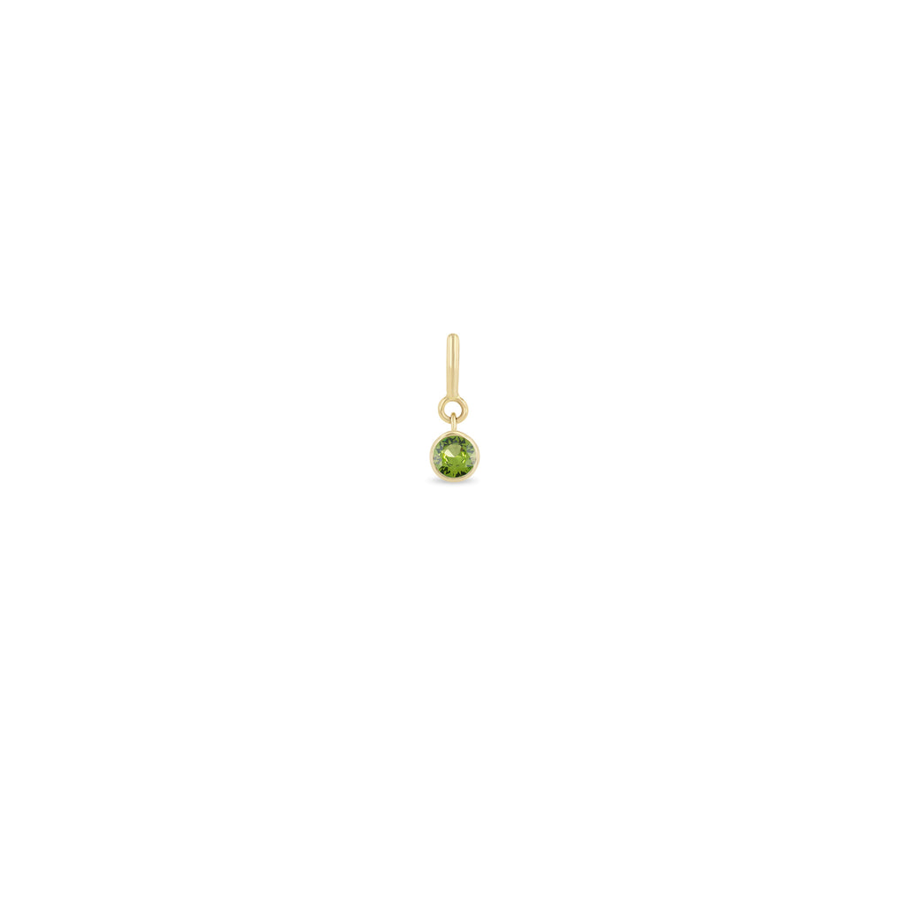Zoë Chicco 14k Gold Peridot Spring Ring Charm Pendant | August Birthstone