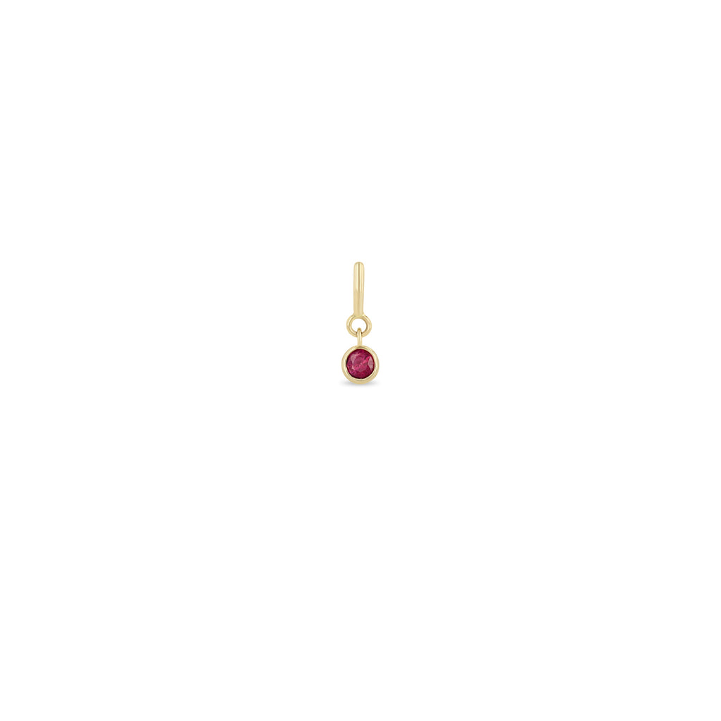 Zoë Chicco 14k Yellow Gold Ruby Spring Ring Charm Pendant | July Birthstone