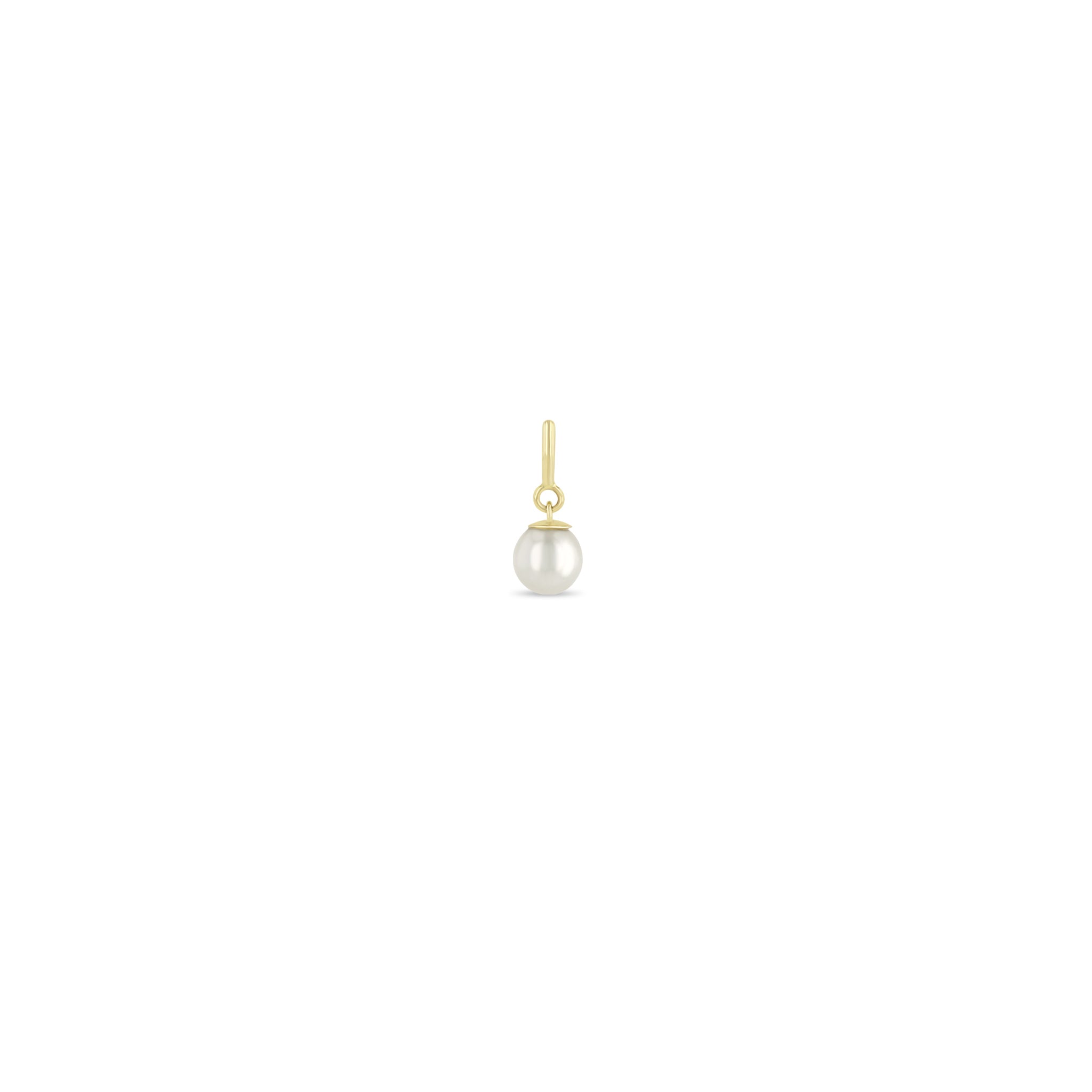 Zoë Chicco 14k Gold Freshwater Pearl Spring Ring Charm Pendant | June Birthstone