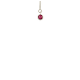 Zoë Chicco 14k White Gold Ruby Spring Ring Charm Pendant | July Birthstone