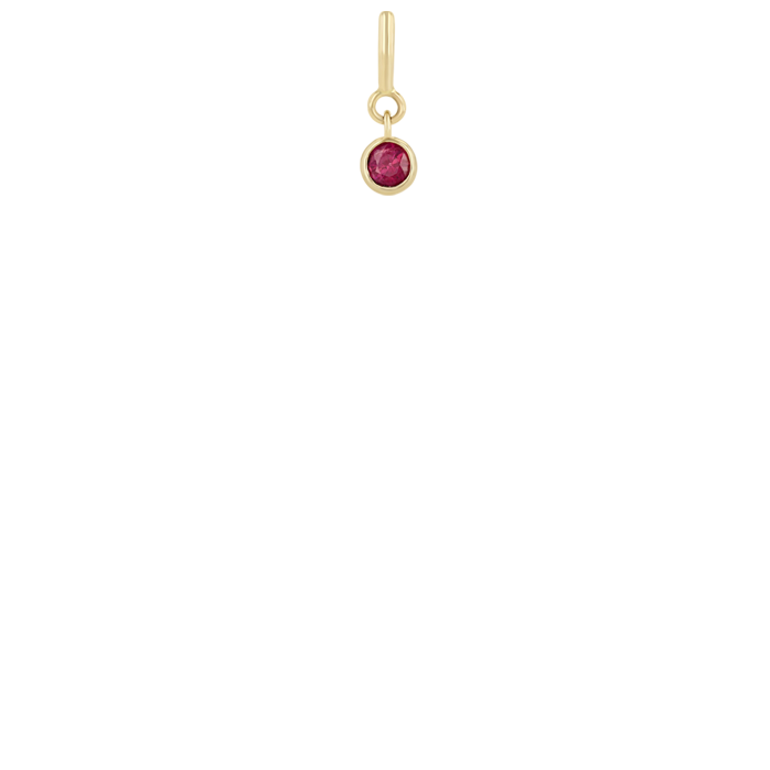Zoë Chicco 14k Yellow Gold Ruby Spring Ring Charm Pendant | July Birthstone