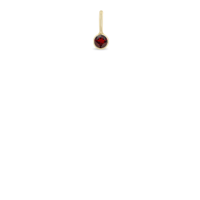 Zoë Chicco 14k Yellow Gold Garnet Charm Pendant | January Birthstone