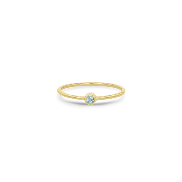 Zoë Chicco 14k Gold Aquamarine Bezel Ring | March Birthstone