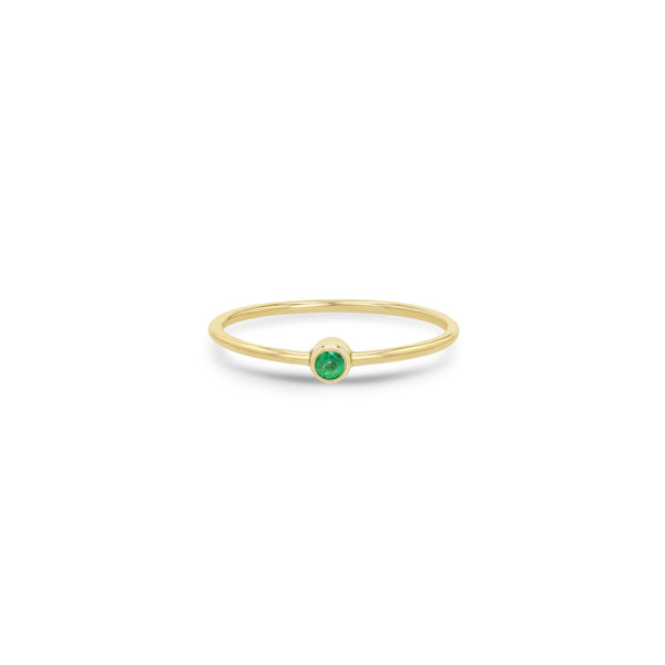 Zoë Chicco 14k Gold Emerald Bezel Ring | May Birthstone