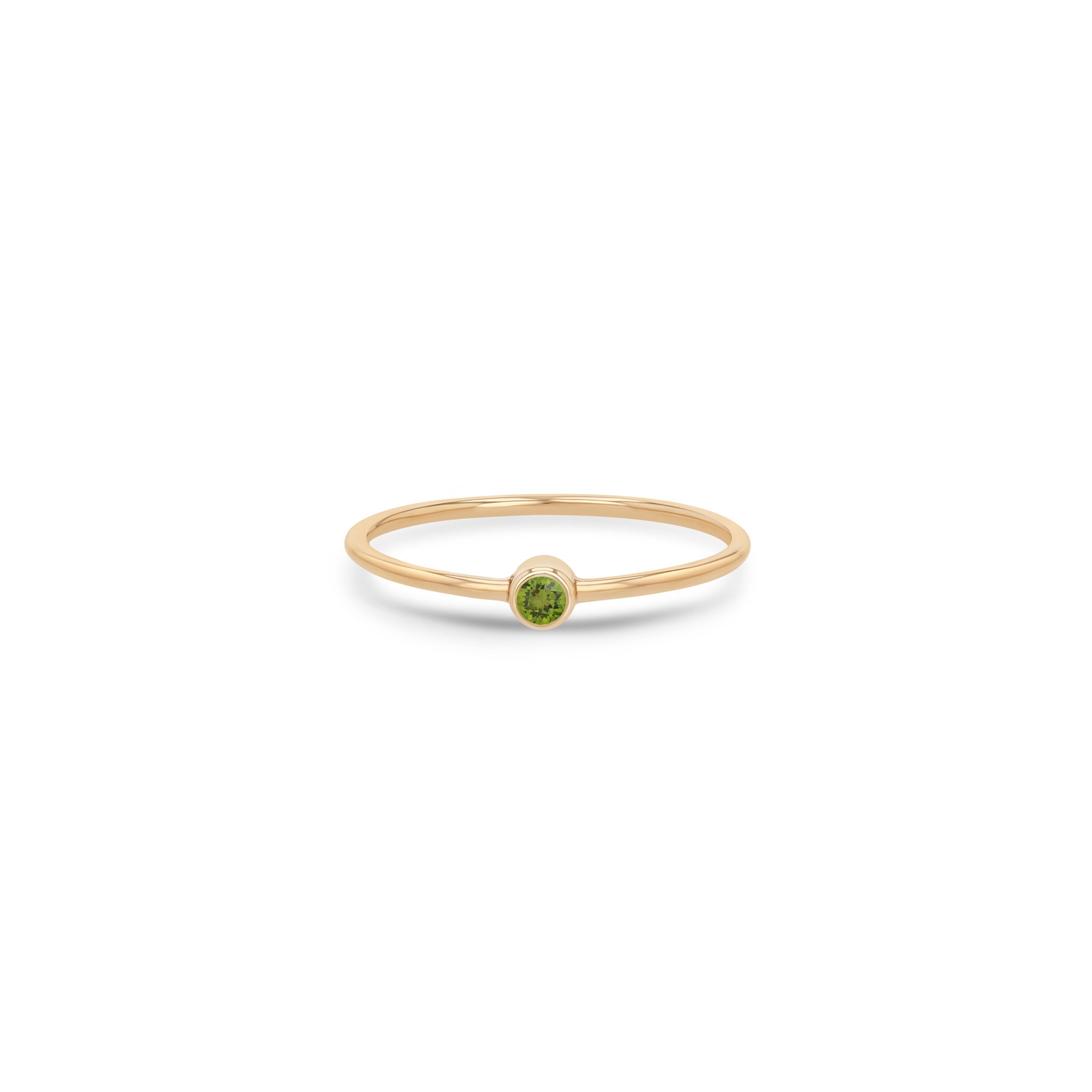 Zoë Chicco 14k Gold Peridot Bezel Ring | August Birthstone