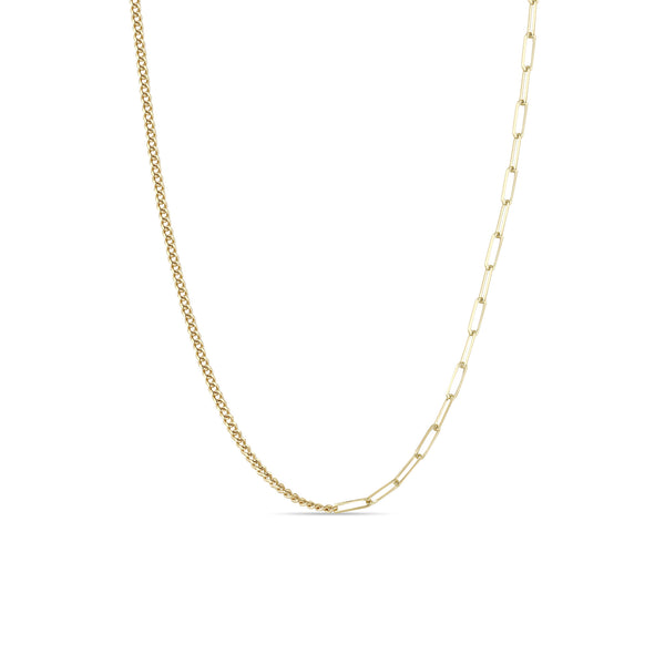 Zoë Chicco 14k Gold Mixed XS Curb & Small Paperclip Chain Necklace