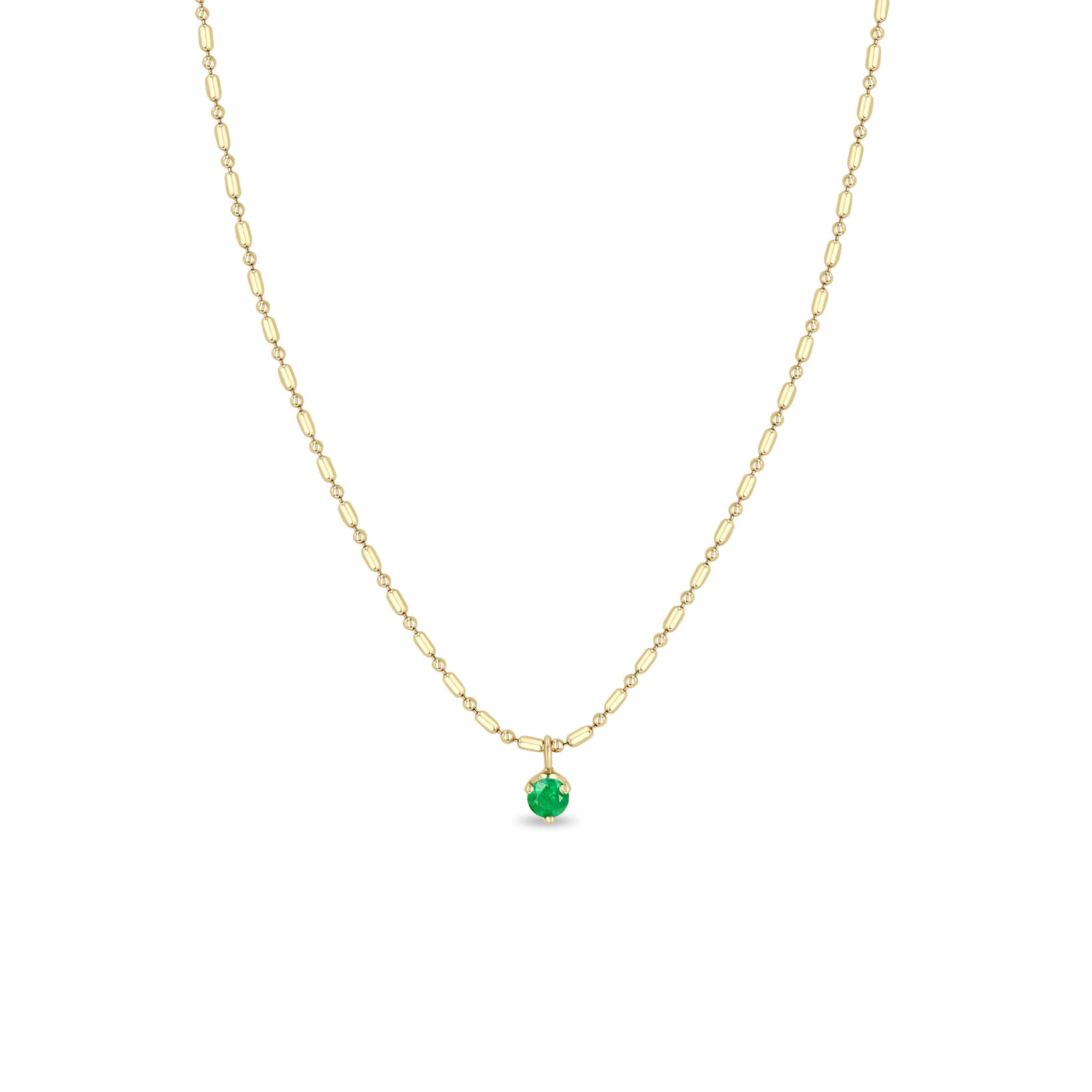 Zoë Chicco 14k Gold Emerald Pendant Tube Bar Chain Necklace – ZOË CHICCO