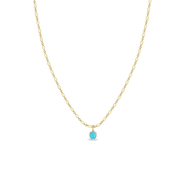 Zoë Chicco 14k Gold Turquoise Pendant Tube Bar Chain Necklace