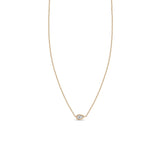 Zoë Chicco 14k Rose Gold Horizontal Pear Shaped Diamond Pendant Necklace