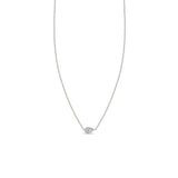 Zoë Chicco 14k White Gold Horizontal Pear Shaped Diamond Pendant Necklace