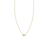 Zoë Chicco 14k Yellow Gold Horizontal Pear Shaped Diamond Pendant Necklace