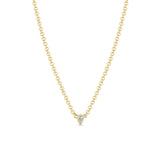 Zoë Chicco 14k Gold Pear Diamond Small Rolo Chain Necklace