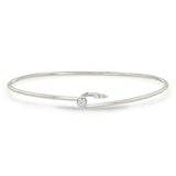 14k Diamond Bezel with Graduated Diamond Hook Cuff Bangle