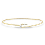 14k Diamond Bezel with Graduated Diamond Hook Cuff Bangle