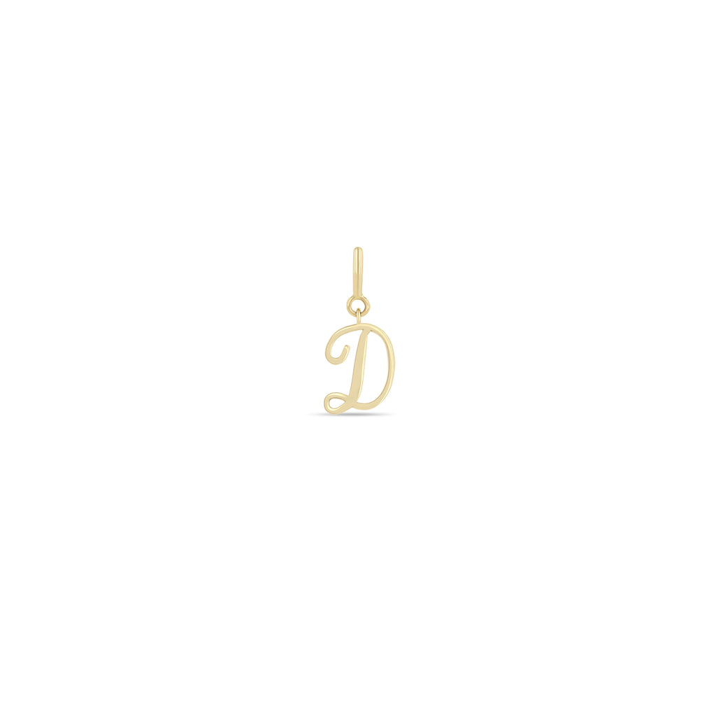 Zoë Chicco 14k Gold Script Letter D Spring Ring Charm Pendant