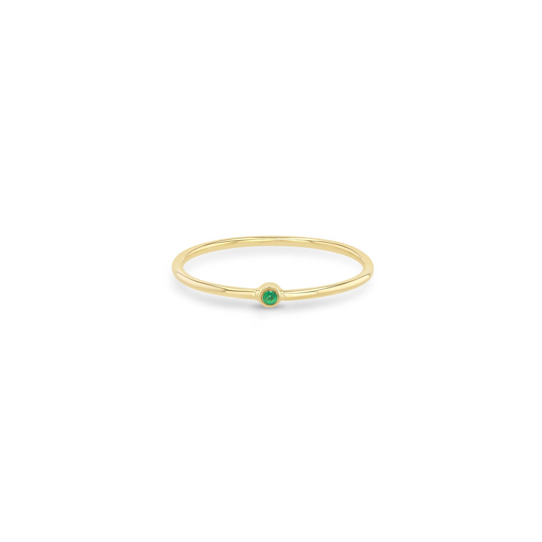 Zoë Chicco 14k Gold Tiny Emerald Bezel Ring