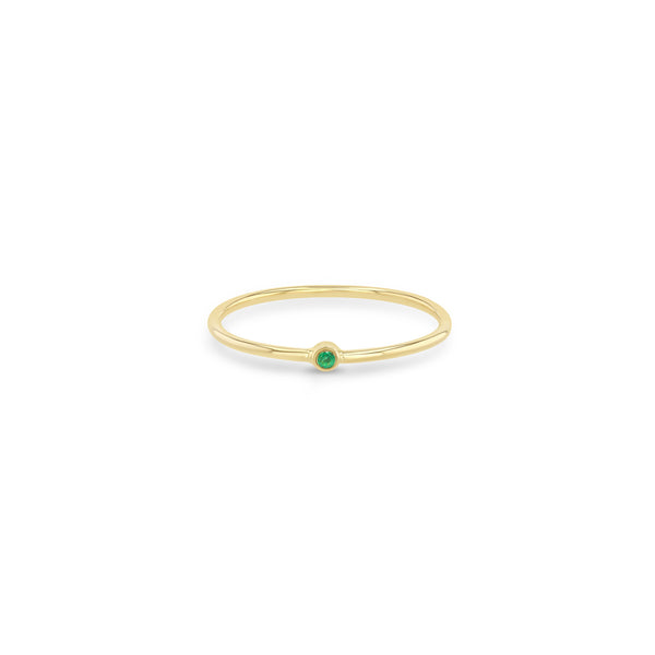 Zoë Chicco 14k Gold Tiny Emerald Bezel Ring