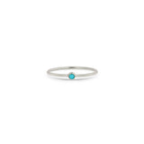 Zoë Chicco 14k White Gold Turquoise Thin Band Ring