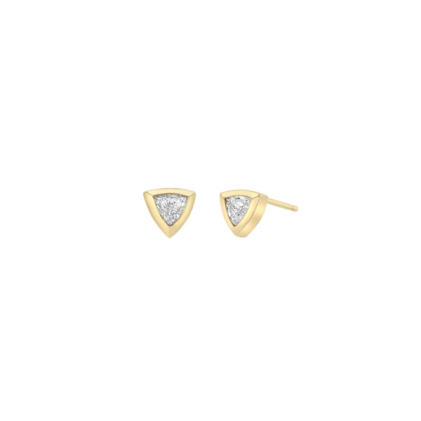 14k Large Trillion Diamond Studs - SALE