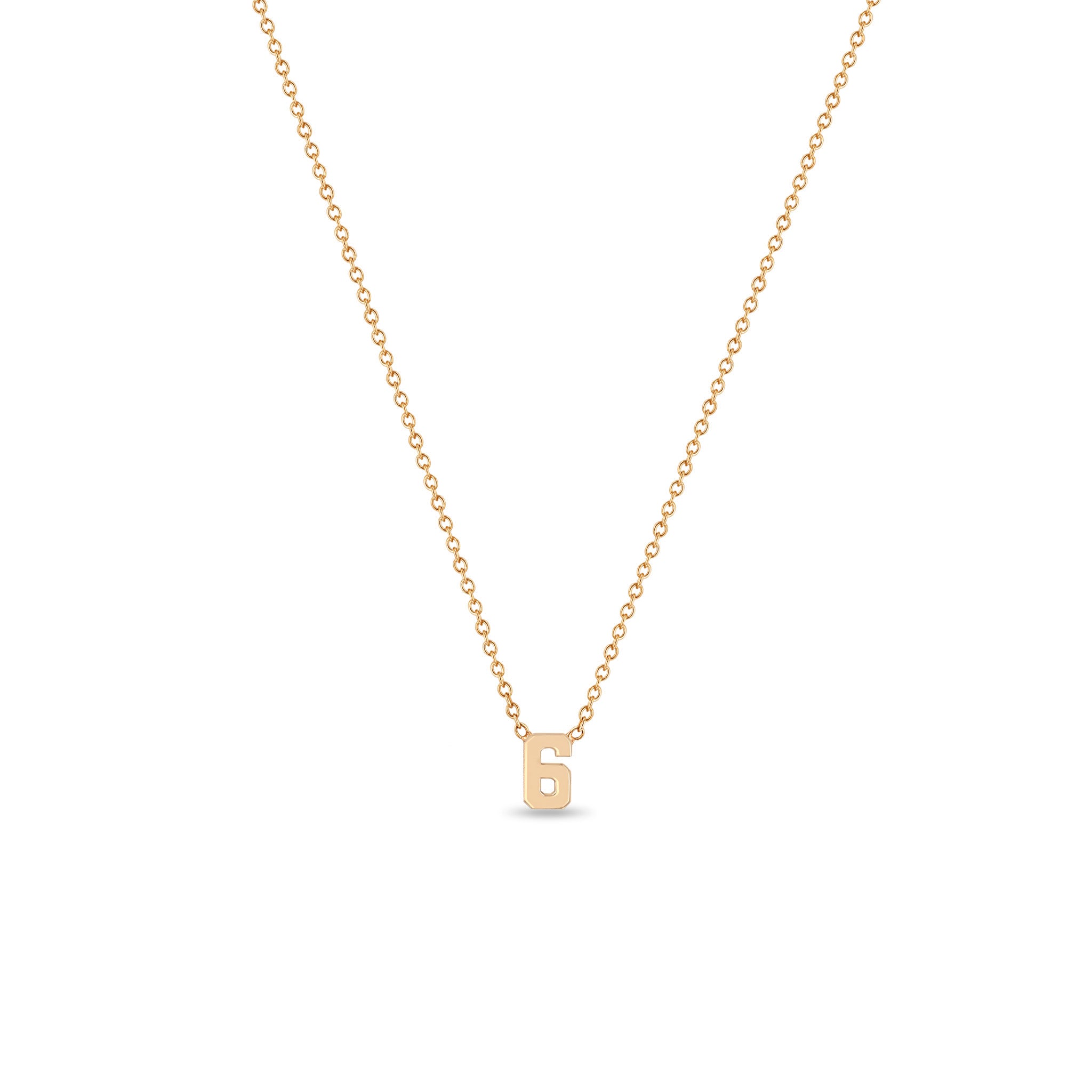 Zoë Chicco 14k Gold Custom Varsity Number "6" Necklace