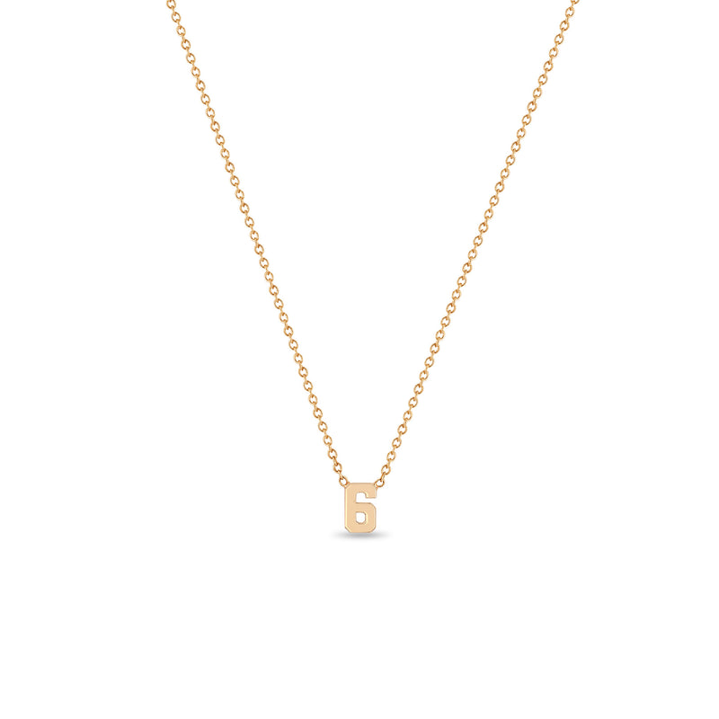 Zoë Chicco 14k Gold Custom Varsity Number "6" Necklace