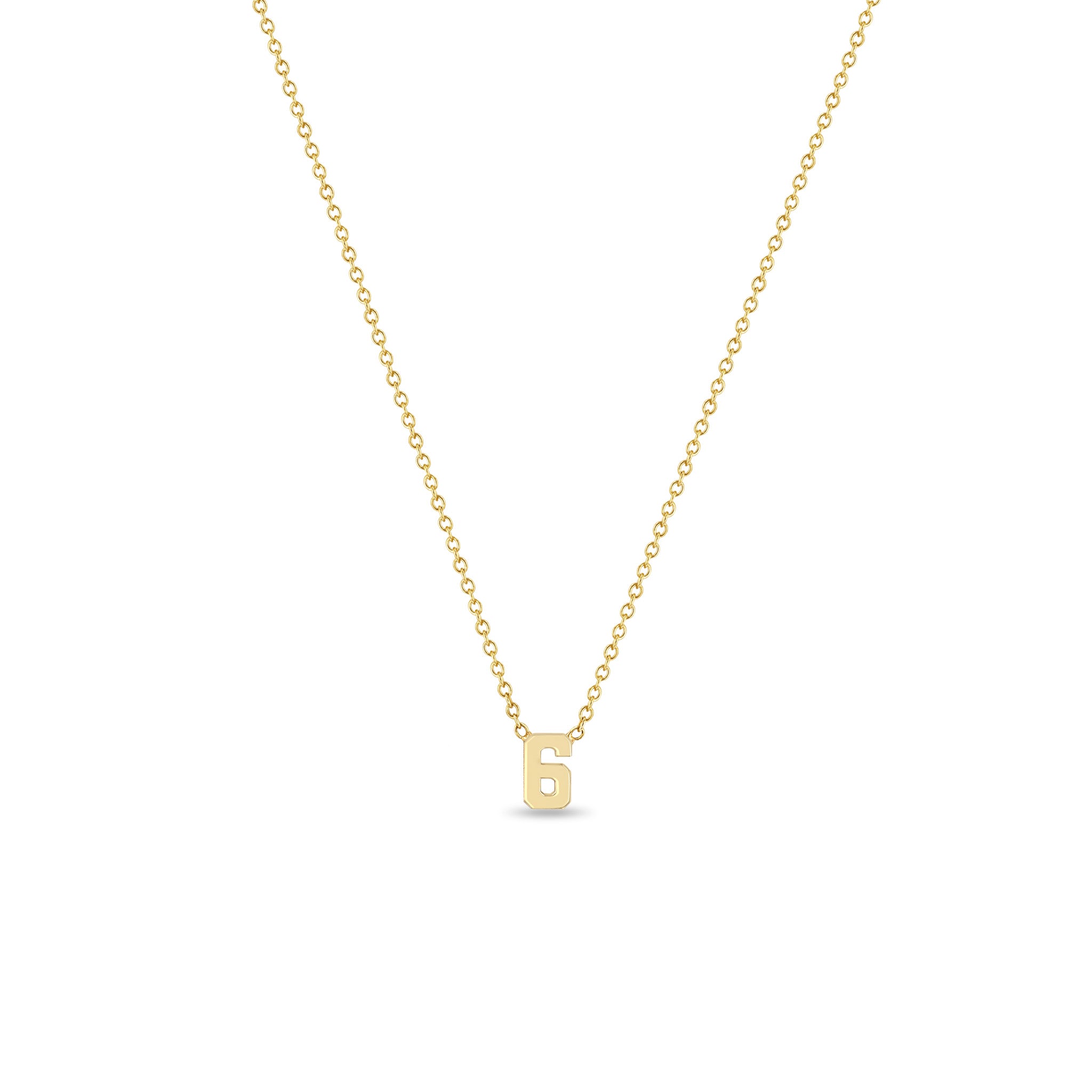 Zoë Chicco 14k Gold Custom Varsity Number "6" Necklace