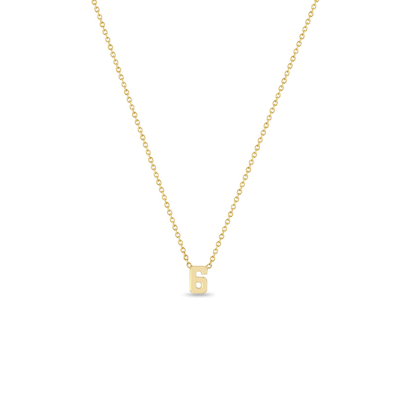 Zoë Chicco 14k Gold Custom Varsity Number "6" Necklace