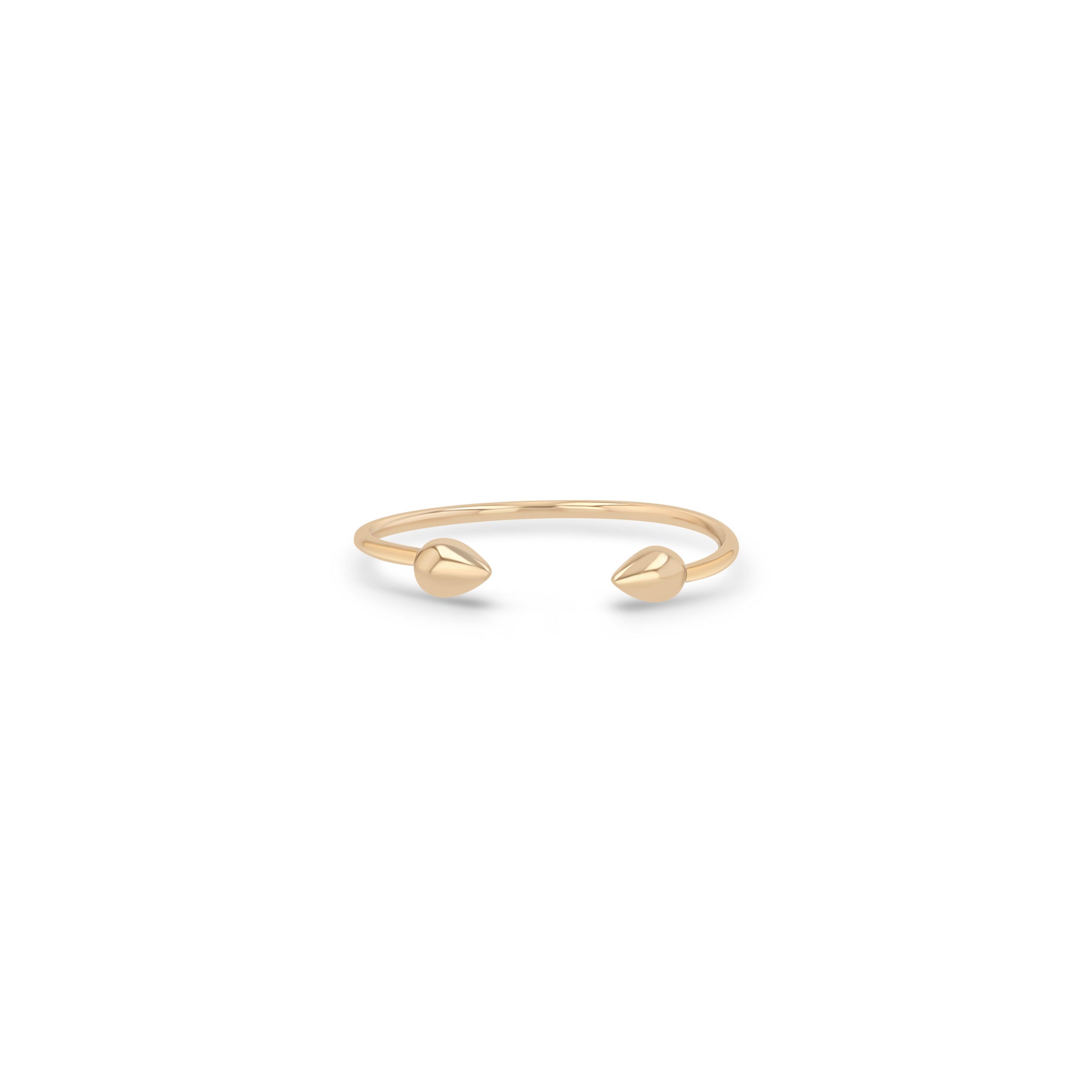 Zoe Chicco 14k Rose Gold Small Puffed Spike Open Ring on a white background