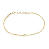 Zoë Chicco 14k Gold Pear Diamond Bead Chain Bracelet