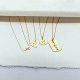 Zoë Chicco 14kt Gold 2 Initial Letter with Diamond Bezel Necklace