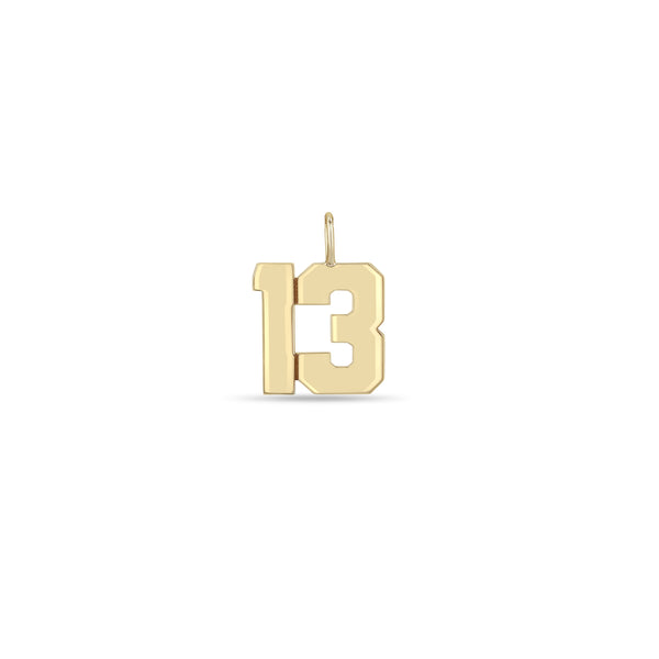 Zoë Chicco 14k Gold Custom Large Varsity Number "13" Charm Pendant