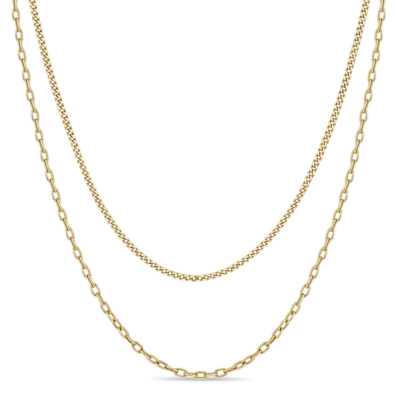 ネックレス・ペンダント LAZY DAWN square layered chain necklace ZOECHICCO_2MCN-1-
