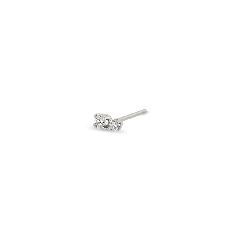 Single Zoë Chicco 14k Gold 2 Mixed Size Prong Diamond Stud Earring